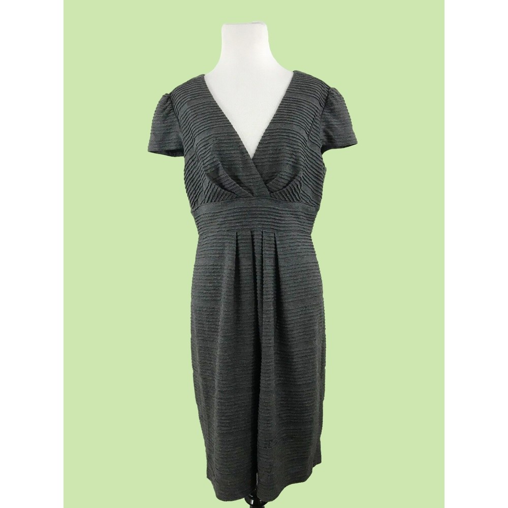 Eliza J Dress 10 Gray Cap Sleeve Empire Waist minimalist capsule‎